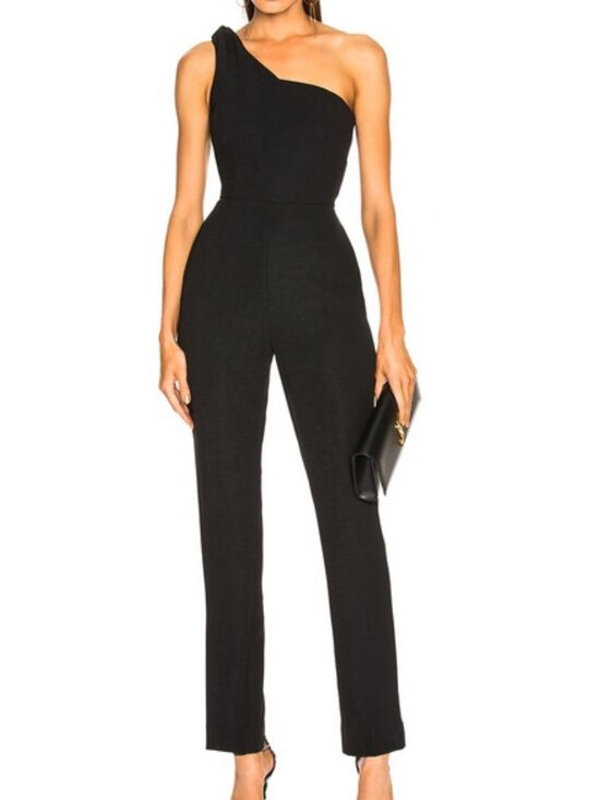 rag & bone Pants - rag & bone Robyn One-Shoulder straight leg pants Jumpsuit evening suit sz 0
